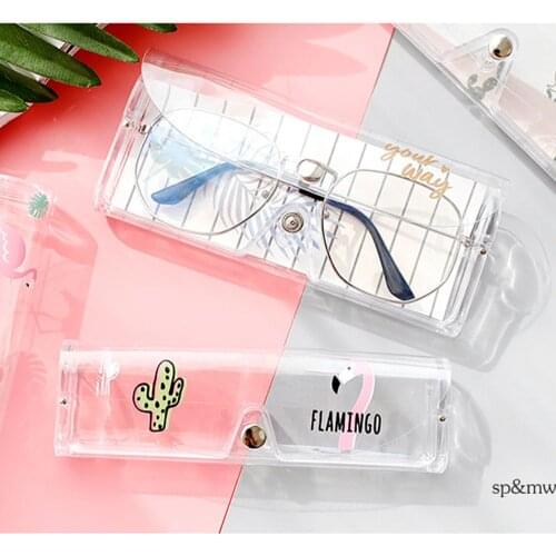 Mini Transparent Glasses Case Cartoon Animal Myopia Glasses Box Pvc Spectacle Case Soft Plastic Glasses Holder