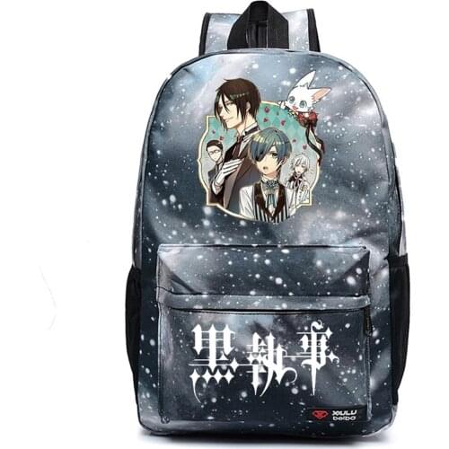 Anime Black Butler Packsack Backpack Canvas High Quality Schoolbag Casual Unisex Student Teenger Travel Laptop Bag