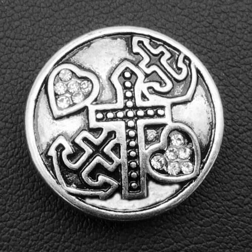 SH2019 HOT cross love hope 18mm Metal Snap Button high quality