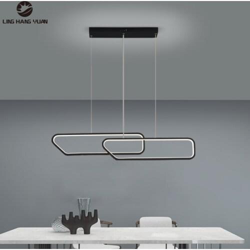 Modern Led Pendant Lamp 100cm Home Decoration Chandelier Pendant Light for Dining room Kitchen Living room Light Fixtures Black