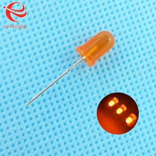 3mm LED Orange Diffused Round Light-Emitting Diode Lamp Bead DIP Plug-in Through Hole Practice DIY Kit Ultra Bright 50 pcs /lot