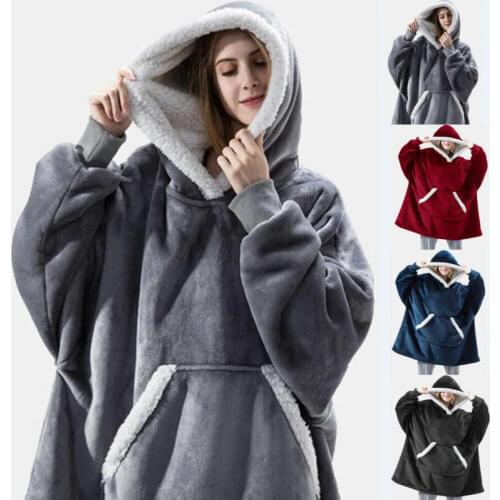 Hoodie Blanket Large Blanket Camping Look Thind Plush Big Sweatshirt