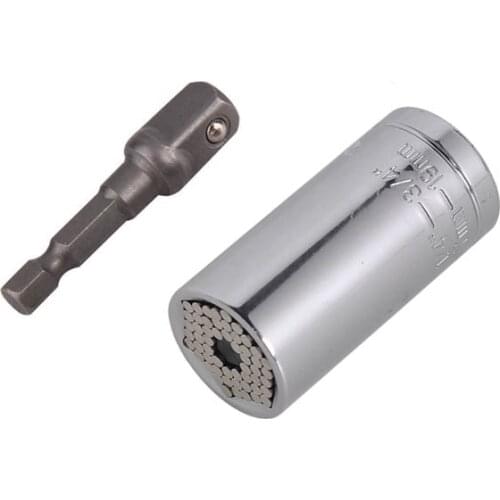 Universal Socket Wrench Metric Power Drill Adapter Spanner Key Magic Grip 7mm-19mm Professional Bicycle Car/Auto Repair Tools