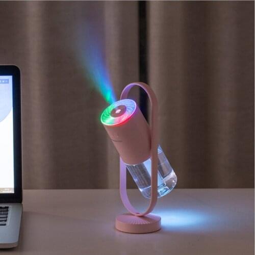 Air Humidifier Desktop USB Electric Essential Oil Aroma Diffuser Freshener Mist Maker 360 Degree Rotating 7 Color Lamp