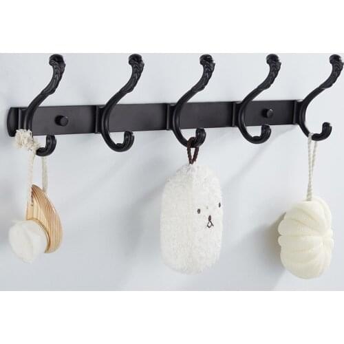 Clothes Hanger Aluminum Towel Coat Black and White 3-8 Robe Hook Decorative Bathroom Hooks
