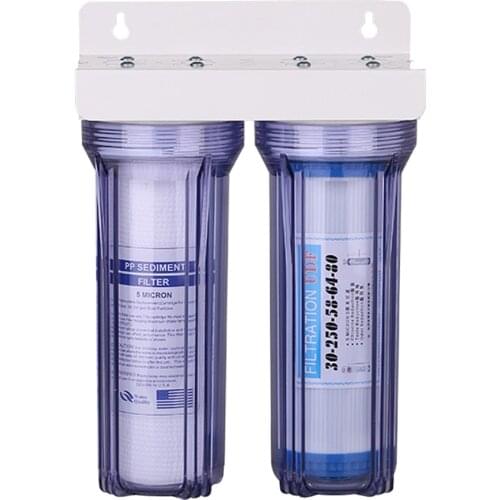 10'' Whole House 2 Stage Filtration Water System with PP Cotton CTO Carbon Replacement Filters
