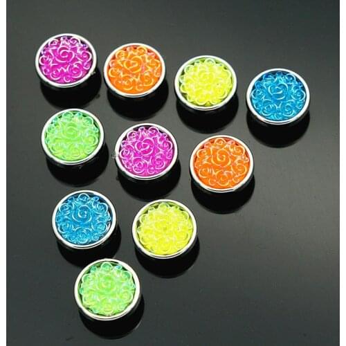 Hot sale 10pcs mixed beauty Round flowers 12MM snap buttons fit DIY 12mm snap jewelry NS5012