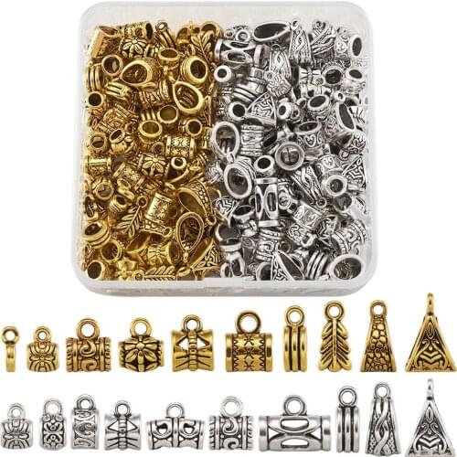 200pcs/box Alloy Hanger Links Bail Beads Pendant Connectors Charms for DIY Jewelry Necklace Bracelet Making