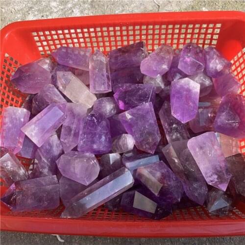 1000g High quality 40-60mm carved natural amethyst quartz wand reiki healing crystals point energy tower for meditation