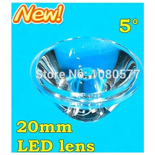 200pcs/lot,LED spotlight lens,20mm 5 degree,celling light lens,flat transparent lens,100% brand new and high quality free ship