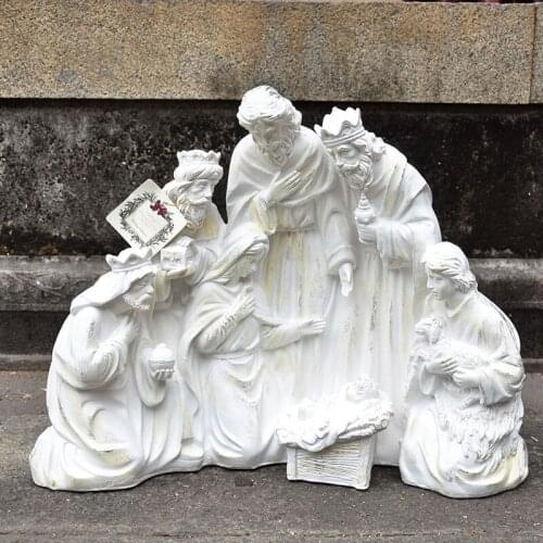 2021 Nordic White Plaster Christ Statue Jesus Nativity Scene Figures Craft art Living room Ornament Aesthetic Decoration Gifts
