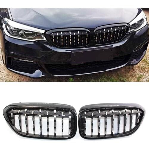 For Bmw G30 G38 525i 528i 530i 540i 2017-2020 Car Diamond Grills Front Kidney Grill Chrome Mesh Grille Car Styling Accessories