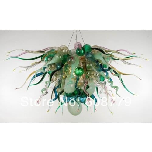 Free Shipping Flower Style Beautiful Art Lighting Blown Glass Chandelier