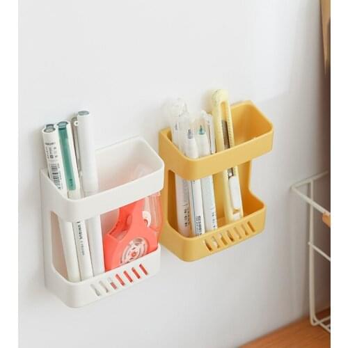 Colorful Wall Mounted Organizer Storage Box Remote Control Air Conditioner Storage Case Mobile Phone Plug Holder Stand Container