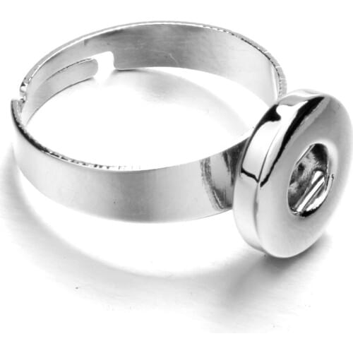 Hot sale high quality fashion DIY metal Adjustable ring fit ginger 12mm snap button rings jewelry charm rings for women
