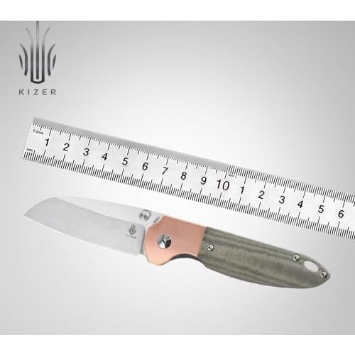 Kizer Folding Pocket Knife V3575A1/A2 Deviant 2021 New Arrival Micarta + Copper or G10 Handle with M390 Steel Blade Sharp Knife