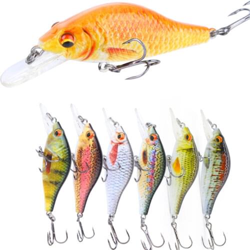 Mmlong 5pcs 2.5" Realistic Fishing Lure Lifelike Artificial Crankbait 4.1g Hard Fish Bait Wobbler Tackle 5 Color Options HML11A