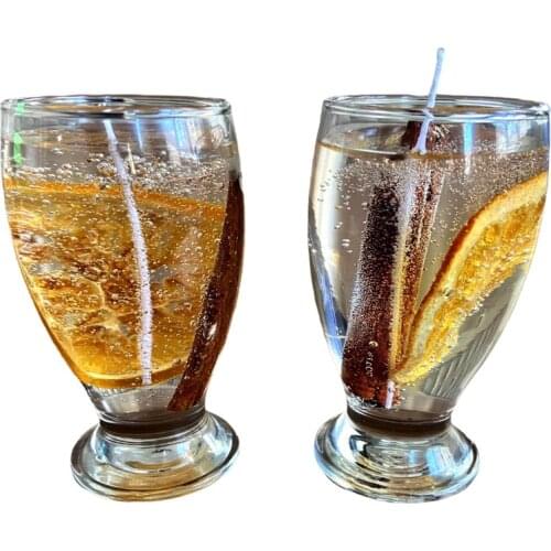 Cinnamon And Orange Flavored, Scented Decorative Handmade Gel Candle, Glass Candle, Home Accessory, Gift