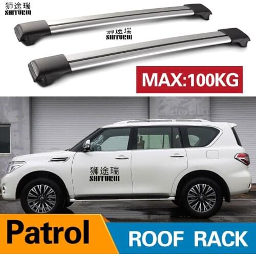 2Pcs Roof bars For NISSAN Patrol y62 2010-2019 SUV Aluminum Alloy Side Bars Cross Rails Roof Rack Luggage CUV SUV LED