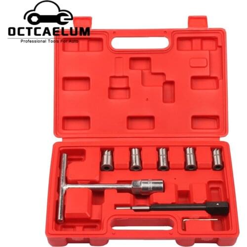 7PCS Car Fuel Injector Seat Cutter Clean Clear Repair Removal Tool Kit For BMW Mercedes Ford Delphi/Bosch injector ST0039