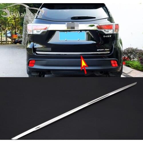 1pcs For Toyota Highlander 2015-2019 Silver titanium Tail Rear Trunk Lid Cover Trim Car Styling Accessorie