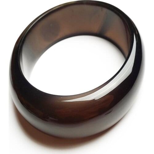 Genuine Natural Black Obsidian Gem Stone New Fashion Summer Style Women Ladies Round Natural Crystal Bangles Inner Diameter 57mm