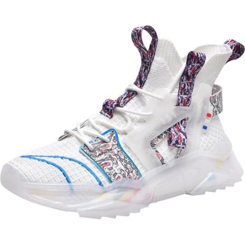 2021 New Sport Running Shoes Breathable Knitted Mesh High Quality Outdoor Sport Fashion Comfortable Casual Sneakers