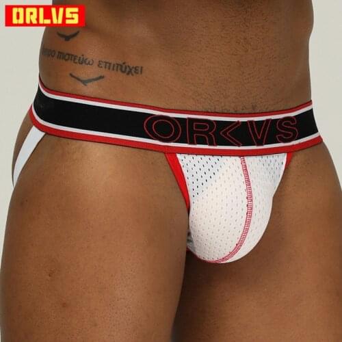 ORLVS Brand Sexy Men Jockstrap Men Underwear Men Thong and G String Male Panties Cueca Tanga Hombre Double Jockstrap Sissy OR149