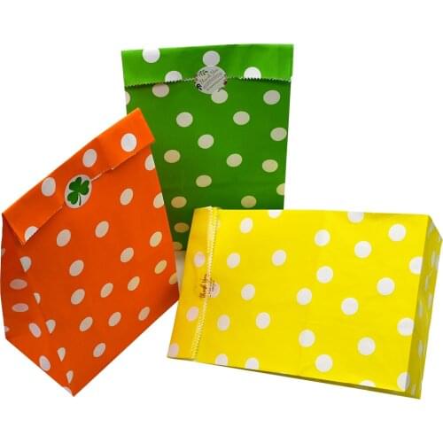 2-10pcs Mix Color Zigzag Polka Dot Paper Bags DIY Candy Cookie Bakery Bag Wedding Party Favor Bag Gift Wrapping Supplies