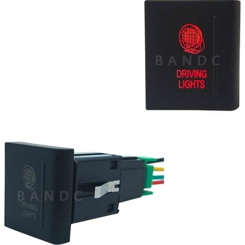 Red Led, Right Left Side Car DRIVING LIGHTS Push Button Switch with Jumper Wires for VW Volkswagen Amarok, 3Amp 12V,Auto Parts