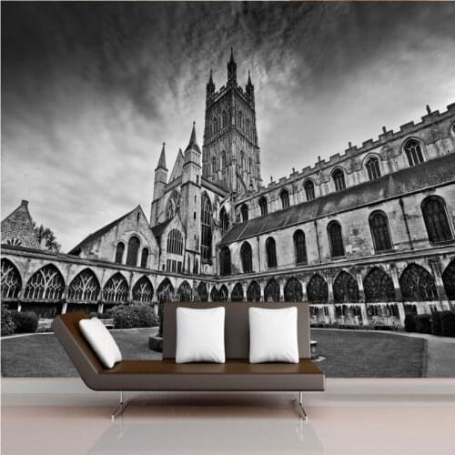 Drop Shipping Photo Wallpaper Black White Panorama Architectural Photography Background Wall Mural Restaurant Bar Cafe Wallpaper