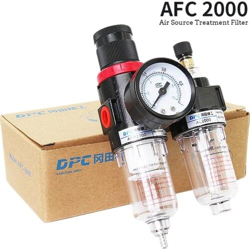 AFC2000 Oil Water Separator Regulator Trap Filter Airbrush Air Compressor Pressure Regulator Reducing Valve AFR2000+AL2000 G1/4