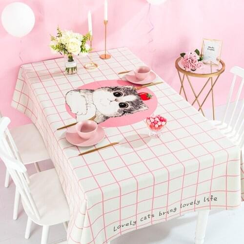 Net red cartoon tablecloth TV cabinet tea table tablecloth waterproof rectangular European Cotton Linen Tablecloth