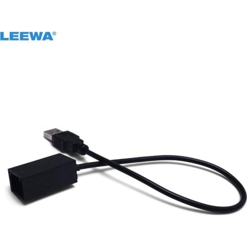 LEEWA AUX Extension USB Adapter Cable Wire For Honda Civic/Jazz/CR-V/Accord/Costa/Odyssey 2009~ OEM Head Unit Audio Media System