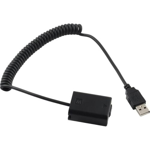 NP-FW50 Dummy Battery USB Spring Cable Adapter For Sony Camera Alpha