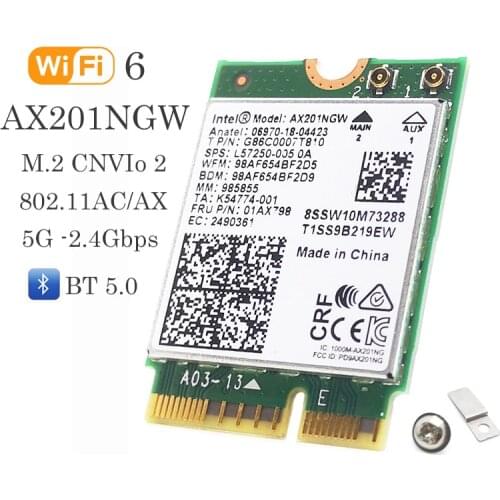 Wifi 6 Wireless Card For Intel AX201 AX201NGW Bluetooth 5.0 Network Wifi Adapter 802.11ax/ac 2.4Gbps support Windows 10