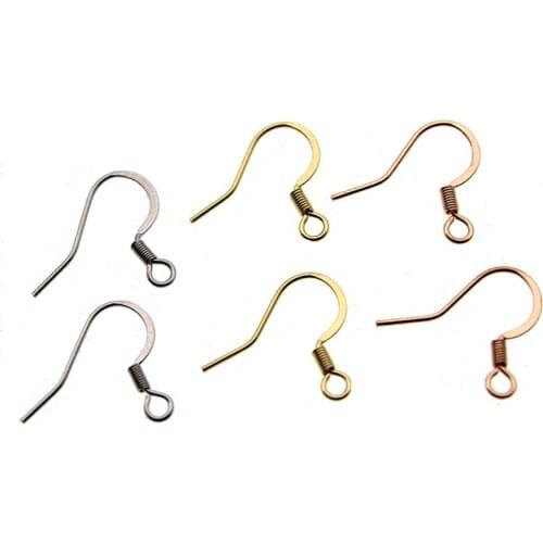 50pcs Gold Stainless Steel Earring Hooks for Jewelry Findings & Components Earring Wires Clasps DIY Jewelry Making Accessories