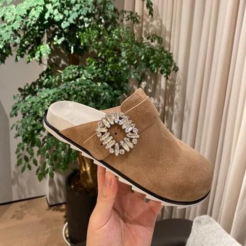 New Hot Sale Summer Shoes Woman Round Toes Woman Slippers Mules Slippers Outdoor Slippers Crystal Decora Slippers Bota Feminina