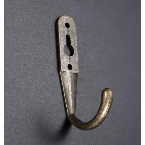1Pc Wall Hooks Clothes towel bag Hat Bathroom Mini Hook Bronze Tone with 2 Holes Zinc Alloy 89*47mm