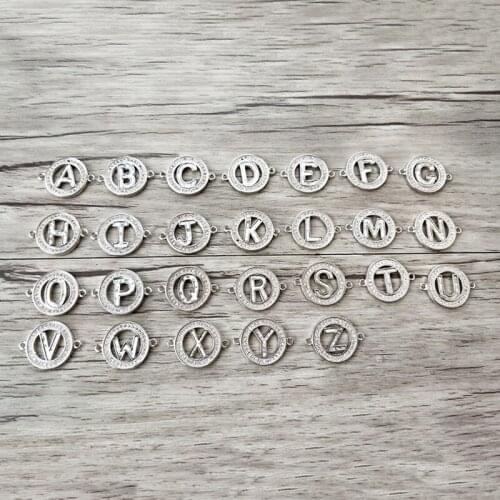 10 Pieces Trendy 26 Alphabet Letter Abalone shellfish Beads,Pave Zirocn Charms Connector for DIY Bracelets Jewelry CT454