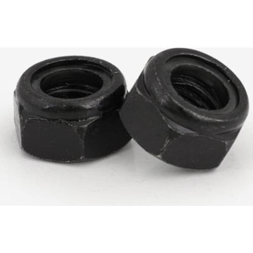 1000pcs DIN985 M3 black zinc Nylon Self-locking Hex Nuts Locknut Slip Lock Nut