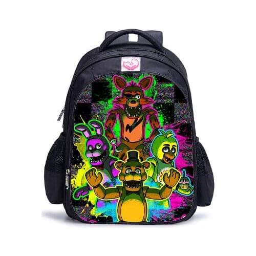 16 Inch Cartoon Five Night At Freddy Backpack Kids FNAF Bonnie Fazbear School Bags for Teenager Boys Bagpacks Children Bookbag