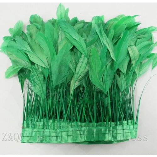 2-10 yards of natural 15-20CM (6-5 inches) torn tail hair dyed grass green made cloth edge DIY decoration craft jewelry feather