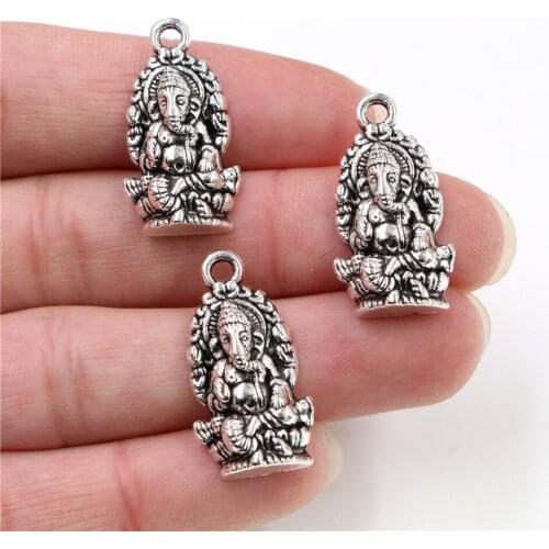 27x14mm 8pcs Antique Silver Plated Elephant Buddha Handmade Charms Pendant:DIY for bracelet necklace-Q3-25