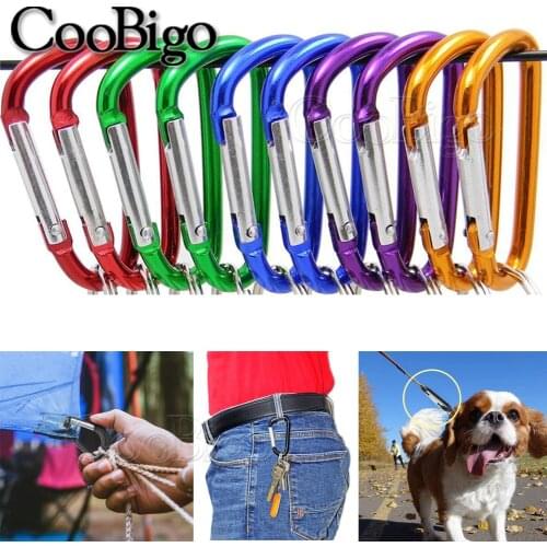 5pcs Multicolor Carabiner D-Ring Snap Clip Hook Keychain Aluminum For Paracord Outdoor Camping Keyring Water Bottle Parts