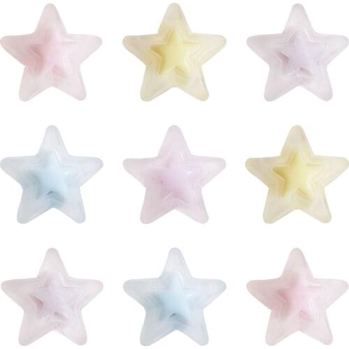 50Pcs Frosted Transparent Acrylic Star Beads DIY Accessories for Earrings Bracelet Jewelry Making 16x16.5x9.5mm