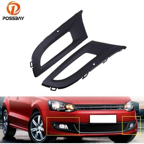 POSSBAY Car Fog Lamp Grille Hole Front Bumper Lower Side Grill Car Styling for VW POLO Typ 6R Hatchback Pre-facelift 2010-2014