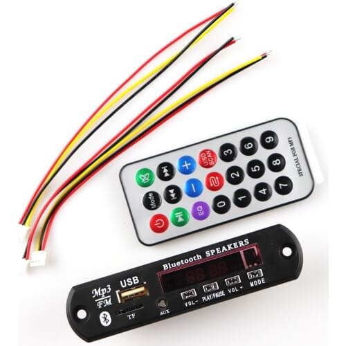 Wireless Bluetooth DC 12V MP3 WMA Decoder Board Audio Module USB TF Radio Remote control For Car accessories