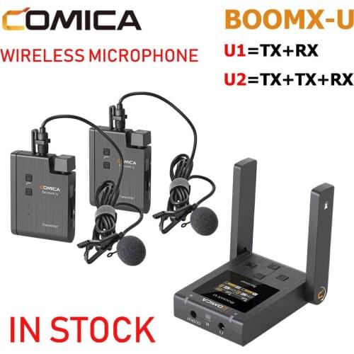 Comica BoomX-U U1 U2 Wireless Microphone Broadcasting Live Level Multi-Functional Mini UHF Transmitters Receiver for Camera DSLR