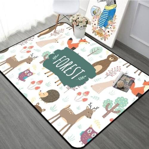Forest Animal Children Carpet Nordic Style Kids Area Rugs for Livingroom Childrens Room Play Crawling Floor Mat Christmas Rugs